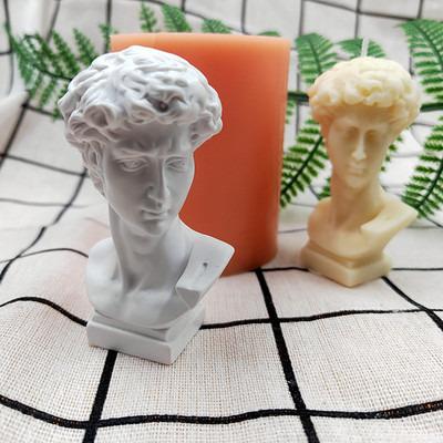 China New Silicone Candle Making DIY David Bust Candle Mold Silicon Molds for sale