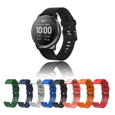 China Popular Model 22mm Silicone Rubber Watch Band Straps With Texture Charm For Xiaomi Haylou Solar LS05 for sale