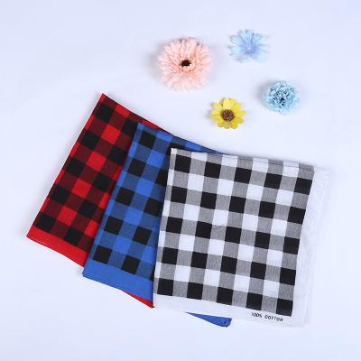 China High Quality Lattice Multifunctional Bandana Multifunctional Full Square Cotton Bandannas Sale Custom 100% Bandana for sale