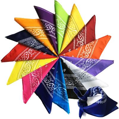 China OEM Wholesale Cheap Multi Functional Multi Colors Headwear Scarf Paisley Polyester Cotton Square Custom Logo Printed Bandana for sale