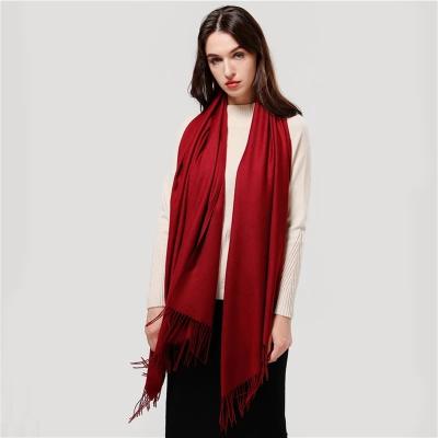 China Long Lady Shawls Scarves Wraps Cashmere Like Pashmina Hijabs Fashion Solid Color Winter Scarf Women Multifunctional Cheap Tassels Hijabs Tessale for sale