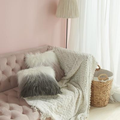 China Fur Velvet Long Hair Cushion Folded Decorative Pillow Covers Faux Fur Cushion Cover Tile Cover for sale