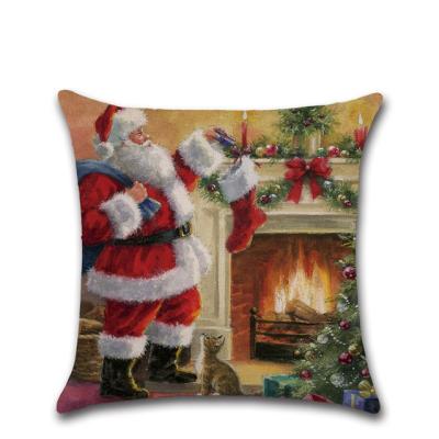 China 2020 PORTABLE Throw Pillow Case Santa Claus Pillow Cushion Cover Christmas Kussenhoes Sofa Home Xmas Navidad Decoration Fundas Cojines for sale