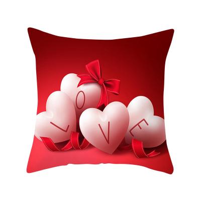 China PORTABLE Custom Happy Plush Lovers Day Decor Lovers Day Plush Cushion Cover Home Office Home Department Pillow Case Soft Sofa Throw 45*45cm for sale