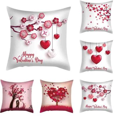 China 2022 45*45cm Valentine's Day LOVE Fashion Home Decor Valentine Gift Pillows Case Sofa Car Waist Throw Peach Cushion Cover PORTABLE Skin Cover for sale