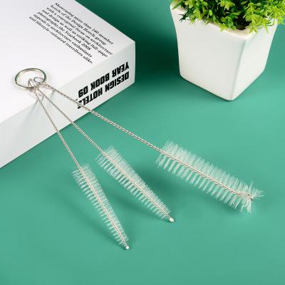 China Sustainable Stainless steel tube straw multifunctional tube brush nylon brush aquarium brush set of three pieces for sale