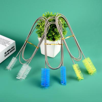 China Double Hand Wire Nylon Sustainable Spring Brush External Filter Hose Brush For Aquarium Premium Nylon Spring Brush Customized Size for sale