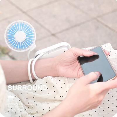 China Multifunctional Rechargeable Hanging Hand Fan Mini Portable Hanging Fan Rechargeable Air Cooling for sale