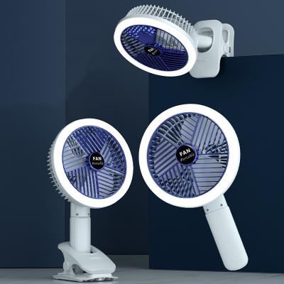 China With Hot-selling Universal Clip Fan Portable Practical Desktop Fan With Led Lighting Hanging Clamp Fan for sale