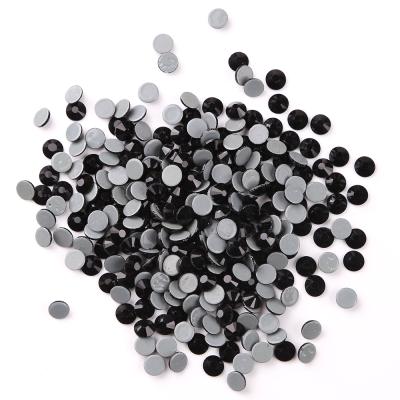 China Flatback Factory Direct Sales Hot Black Color Ss20 Fix Nail Resin Crystals Rhinestones for sale