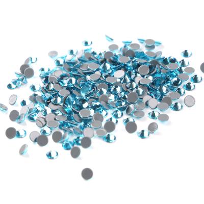 China High Quality Shiny Hot Fix Nail Flatback Garment Resin Glass Rhinestones Art Decoration Flatback Bulk Crystal for sale