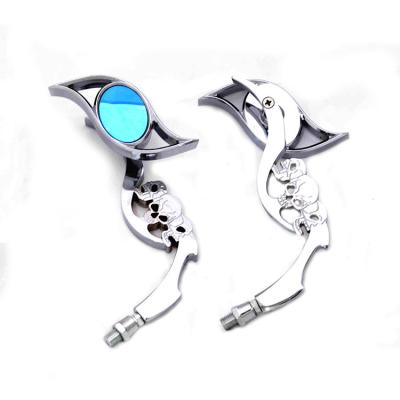 China ABS+Aluminum New Product Rearview Side Switch Nickel Round Folding Motorcycle Mirror for sale