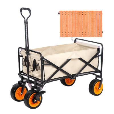 China Shopping Top With Wheel Foldable Dining Car Camping Cart Offroad Camper Portable Wagon With Brakes for sale