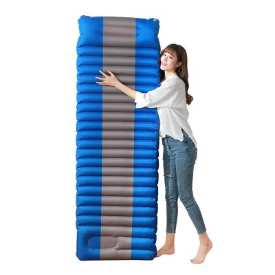 China Outdoor All-in-one Polyester Pongee Press Type With Pillow Ultralight Inflatable Mat Expanded Tent Mat Thickened Inflatable Camping Bed M for sale