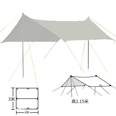 China Extended Type Size 300*300cm Fly Tarp Camping Tarp Camp Car Side Sun Proof Tarp 400*300cm for sale