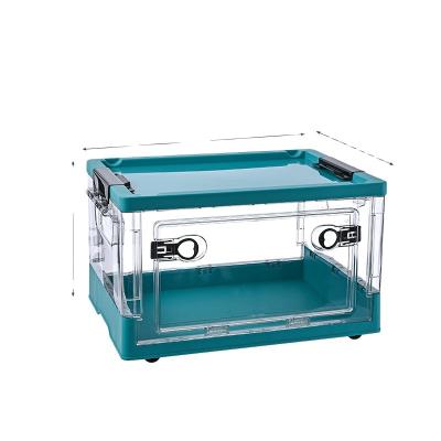 China Contemporary Folding Plastic Storage Container Box With Wheels For Clothing Organization for sale