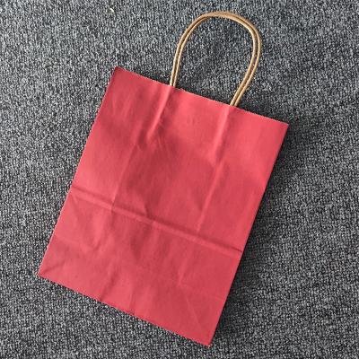 China Recycled Materials [IN-STOCK] Red Rose Brown Customize Large Square Cheap Tote Paper Craft Luxury Shopping Gift Bags Wholesale With Handle for sale