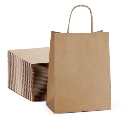 China [Free Shipping] Wholesale Biodegradable Restaurant Food Delivery Catering To Go Take Out Thank You Brown Kraft Paper Bag With Handle for sale