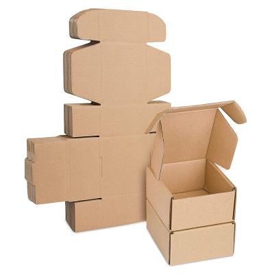 China [Instock MOQ100pcs] 150*150*50mm Handmade Kraft Corrugated Cardboard Shipping Paper Packaging Listing Boxes for sale