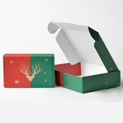 China [Instock] Wholesale Handmade Luxury Corrugated Merry Christmas Gift Packing Paper Craft Corrugated Boxes Large Capacity Memory Announcement Shipping Cardboard for sale