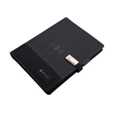 China Portable Notebook Power Bank PU Notebook Power Bank Wireless Charging Power Bank for sale