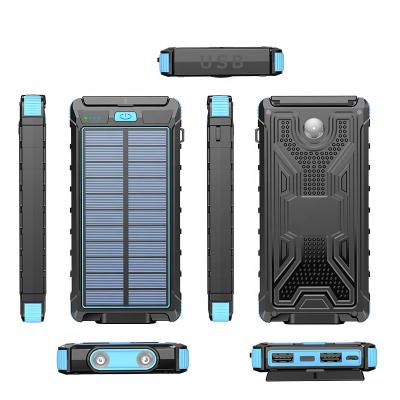 China 2021 New Technology LED Display Portable Solar Waterproof Solar Power Bank Fast Charging Charger 10000mAh Palladium 18W for sale