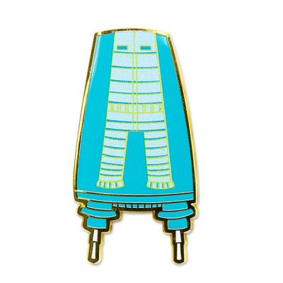 China China Custom Blue Enamel Lapel Pin Zinc Alloy Metal Badge Making for sale