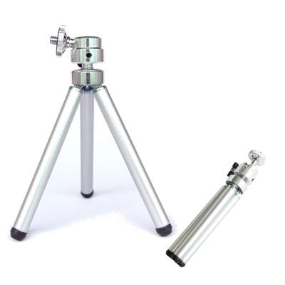 China Mini Travel PORTABLE Aluminum Dual Head Mini Tripod Metal Tripod with Mobile Phone Clamp for Gopro Smartphone Camera for sale