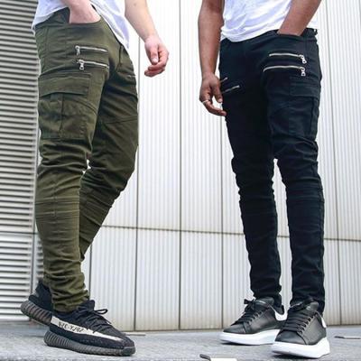 China QUICK DRY 2022 New Fashion Men Hip Hop Skinny Overalls Trousers Streetwear Male Multi-pocket Jogging Slim-fit Casual Pants for sale