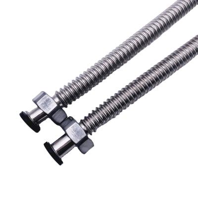 China Long service life GHT thread stainless steel flexible corrugated pipe F3/4xM3/4 with brass nuts for sale