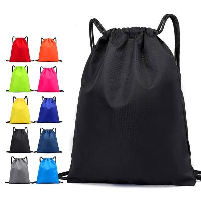 China Fashion Kids Small Backpack Custom Fitness Eco-Friendly Recycled Polyester Nylon Drawstring Bag Sports Raincoat Wholesale for sale