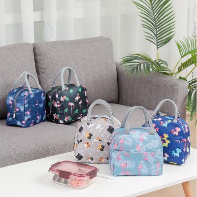 China Wholesale Cheap Daily Waterproof Thermal Insulated Lunch Bag Custom Flamingos Printing Tote Bags Cooler Picnic Food Lunch Box Bag for sale