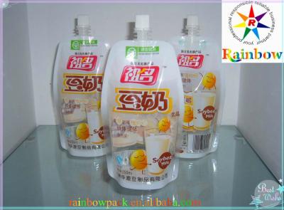 China Colorful Printing Stand Up Spout Pouch Packaging For Milk And Orange Juice for sale