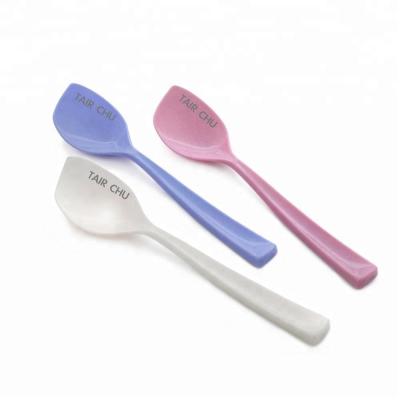 China Lavender Disposable Purple Plastic Cutlery Disposable PS Ice Cream Spoon for sale