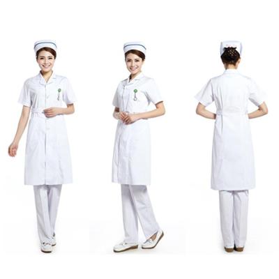 China New Design Tops+Pants Fashionable Nurse Uniform Dress White Nurse Dressing Lab Coat or Dress for sale