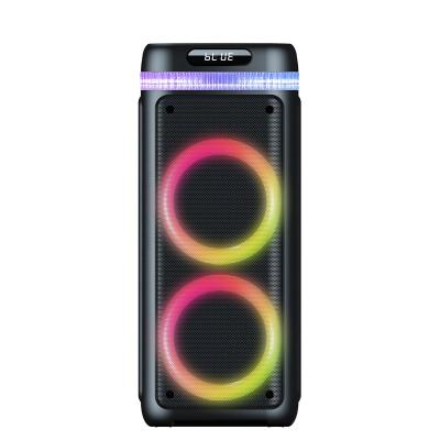 China BiNKO Colorful LED Light Dual 8 Inch Bass Speaker Driver FC BT Competition Subwoofer Outdoor Speaker for sale