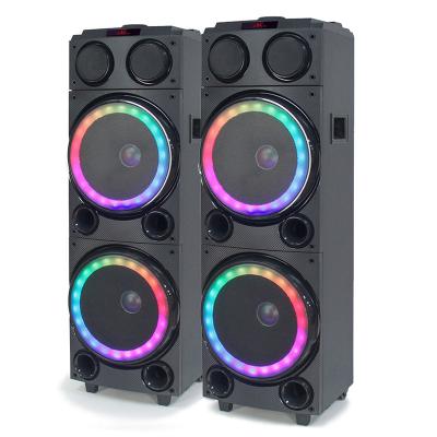 China Colorful LED light equipo de sonido 12 inch high fidelity speaker, double bass audio box, RGB active home powered speaker for sale