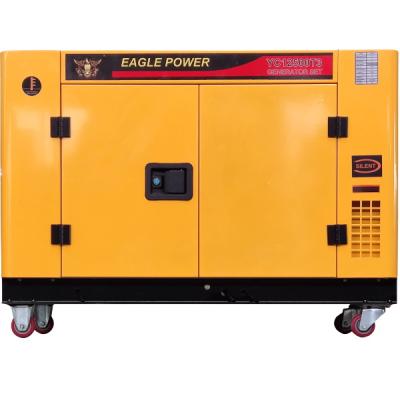 China 50hz 3phase 10kw/12.5kva Two-cylinder super silent water-cooled electric portable diesel generator YC12500T3 for sale