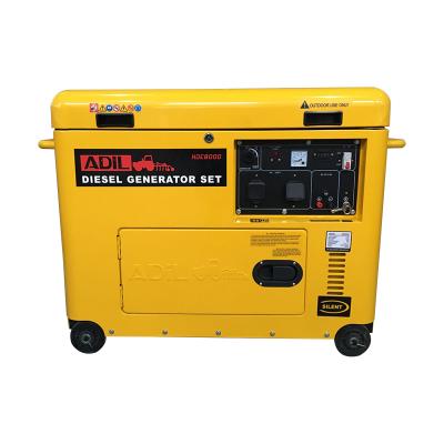 China Silent and electric start 5KW air cooled diesel generator with rings 5kw diesel generator set for sale