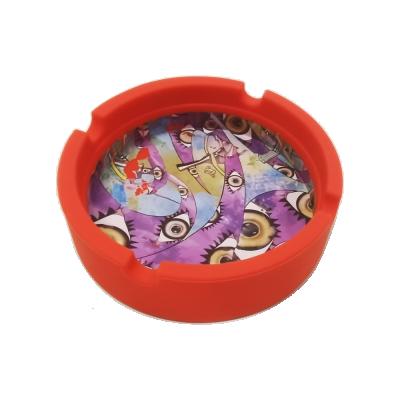 China Wholesale Unbreakable Silicone Cigar Accessories Smoking Ashtray Round Heat Resistance High Temperature Silicone Soft Ashtray for sale