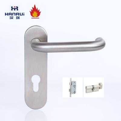 China Modern Backplate Stainless Steel Door Lever Handle Compliance To EN1906 for sale