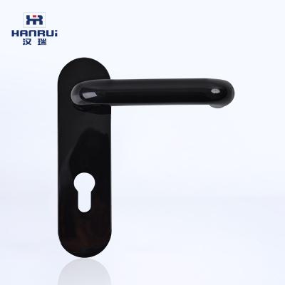 China Modern 304 Profile DIN18251 EN12209 SS203 Stainless Steel Door Lever Handle Black /Matted Euro / Grade 3or 4 for sale