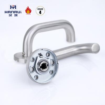 China Modern EN1906 Grade 4 High Quality Fire Rated SS304 Door Lever Handle With Stainless Steel Core for sale