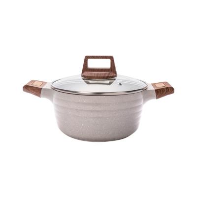 China Durable aluminum pot household non-stick soup pan anti-scald to handle multifunctional binaural soup pot for sale