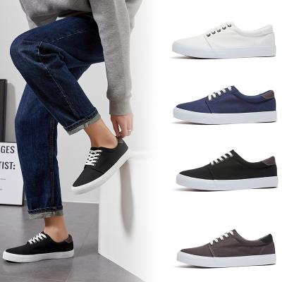 China Wholesale Fashion Trend Logo Lace Up Rubber Men's Canvas Sneakers Customized Casual High Quality Unisex Canvas Shoes For Men for sale