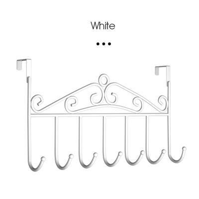 China Sustainable Iron Bathroom Bedroom Clothes Metal Hanging Over The Door Coat Rack Mounted Hanger Hooks for sale