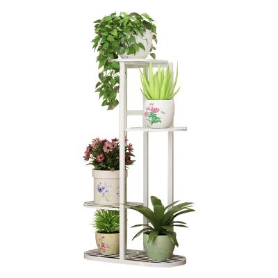 China Wholesale Modern Garden 4 Tiers Standing Iron Flower Stand Metal Flower Stand For Plant for sale