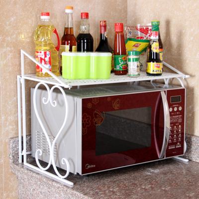 China Universal Viable Microwave Oven Shelf Kitchen Storage Shelf Metal Racks and Storage Racks Kitchen Storage Racks for sale