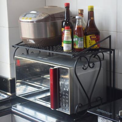 China Hot Selling Single Microwave Viable Oven Rack Stand Storage Nordic Style Kitchen Holders and Racks for sale