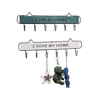 China Sustainable Hot Sale 6 Hooks Decorative Wooden Over The Door Towel Rack Hooks For Clothes for sale